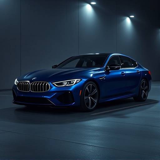 Sedán elegante azul